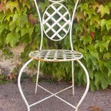 Chaise provençale forme Arlequin fer forgé année 70