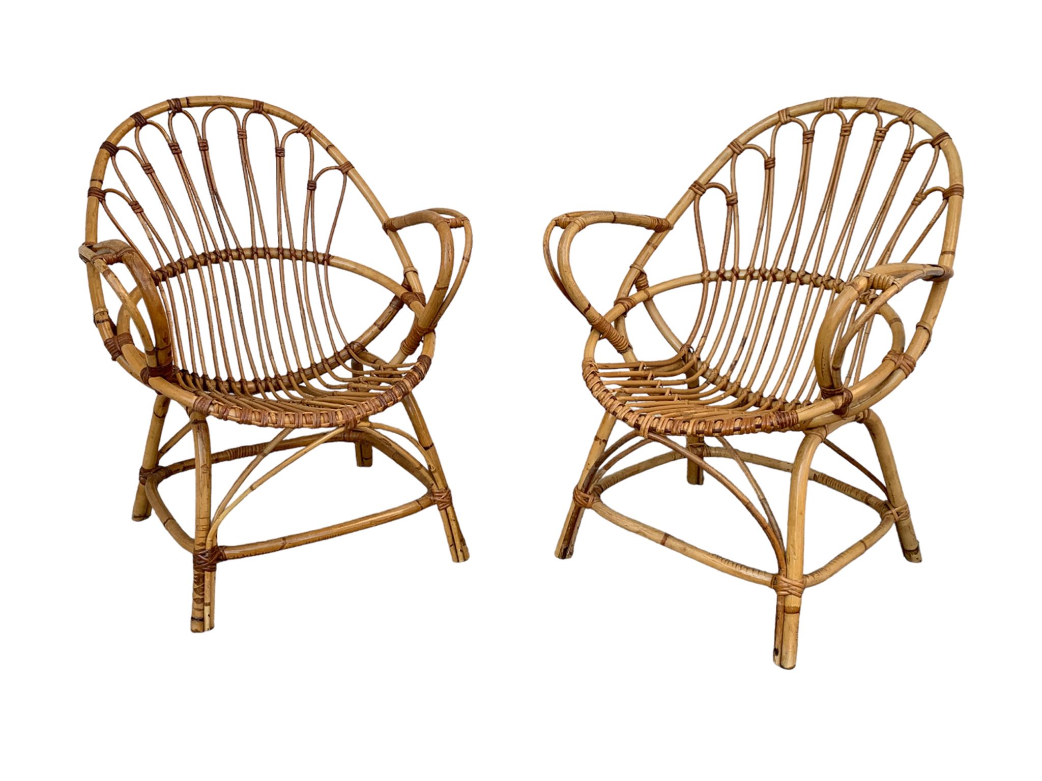 Pair of vintage shell armchairs 1950