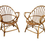 Pair of vintage shell armchairs 1950