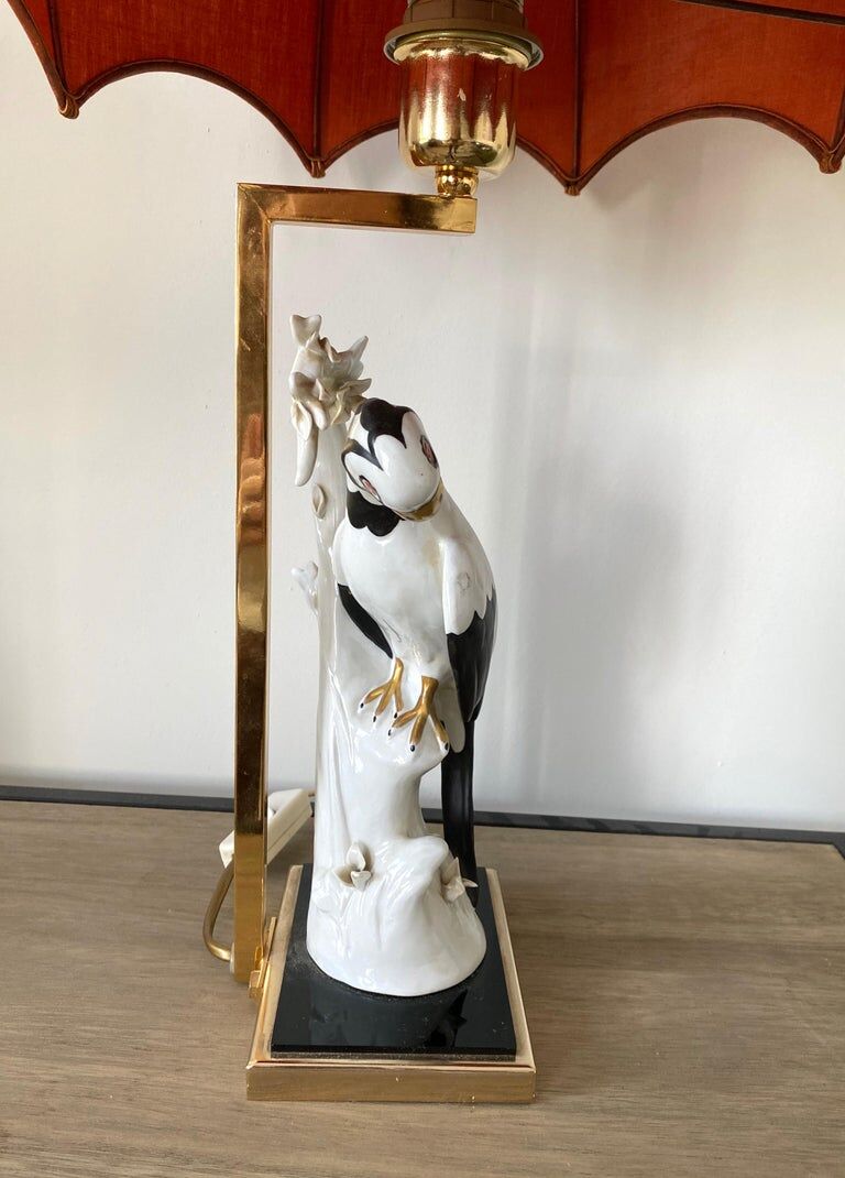 Manufattura Porcellane Artistiche, Hand Painted Italian Porcelain Table Lamp