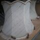 Abat jours  28x30  style toile de jut avec frange avec perles bois