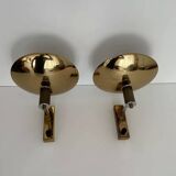 Pair of vintage chrome and brass wall lights, Italy 1980