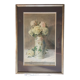 Ernest FOUSSIER 1901 "White roses in a Japanese vase"watercolor signed