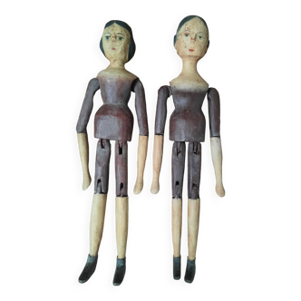 Lot de deux "Wooden dolls"