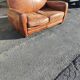 Club sofa 2 places in leather beautiful patina around 1980