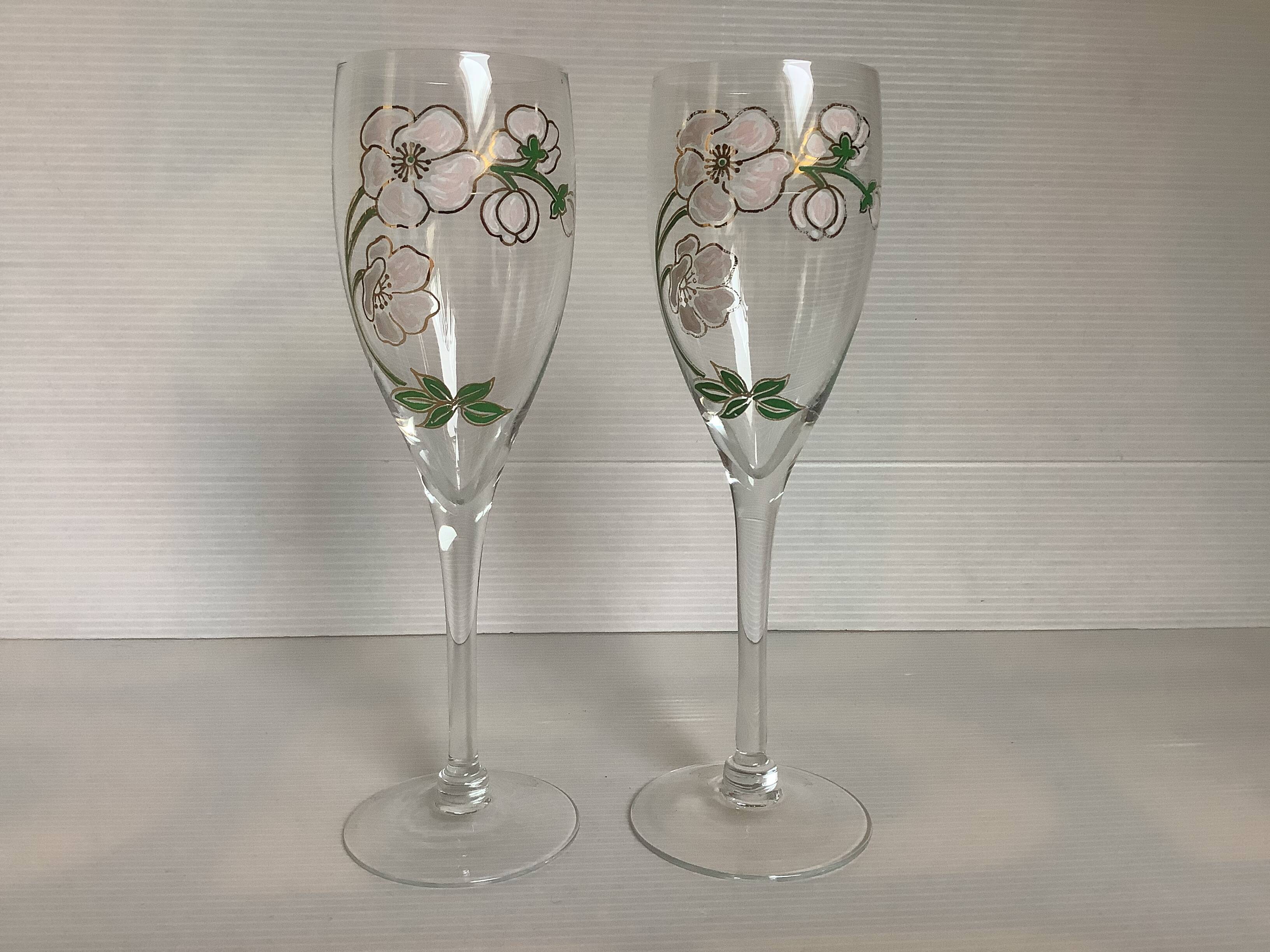 Paire de flûtes à champagne Laurent Perrier belle époque