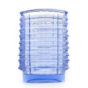 Optical vase, mid-century modern, transparent glass, designed by J. Drost, Ząbkowice, Poland, 1970s