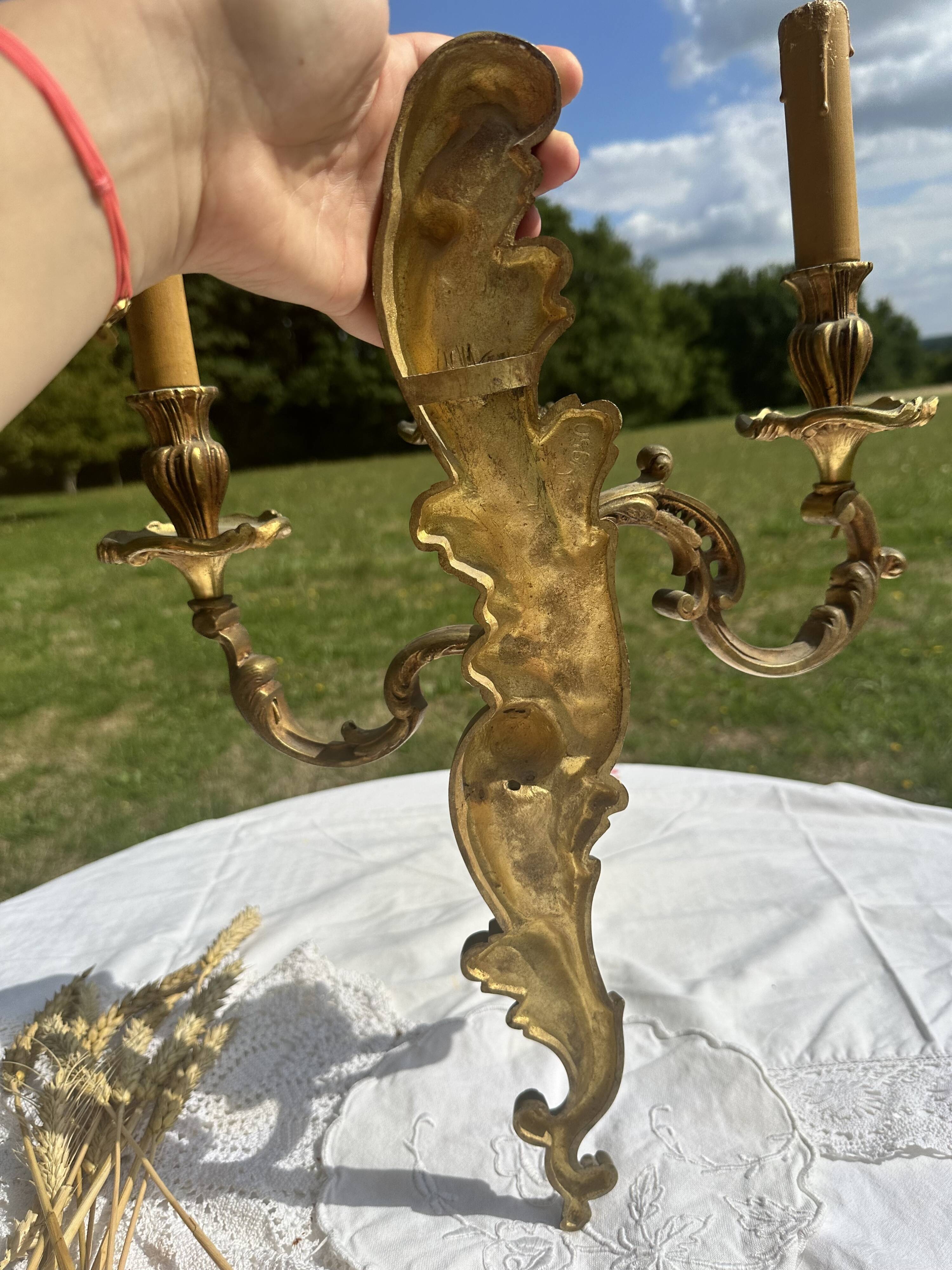 Magnificent 19th Century Louis XV Style Gilt Bronze Wall Candle Holder