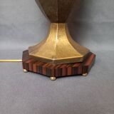 Art Deco lamp in hammered brass and Macassar ebony