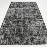 Black gray tones anatolian handmade vintage rug 260x158cm