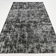 Black gray tones anatolian handmade vintage rug 260x158cm