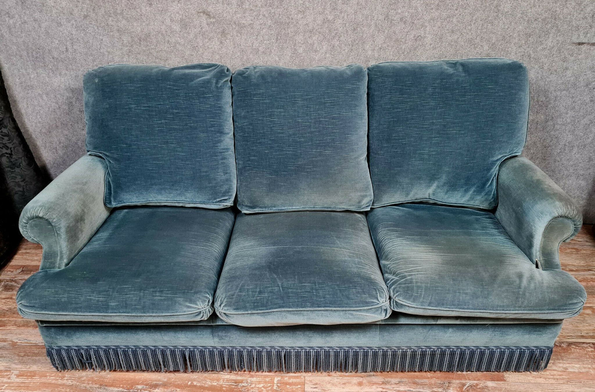 Design of the 70s by Jean Prevost exceptional velvet toad bench of genoa