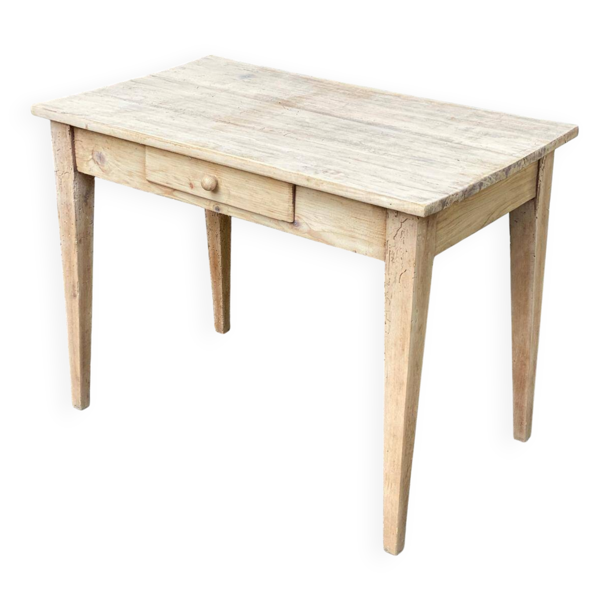 Renovated Parisian desk in solid wood with drawer