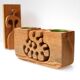 Large Wooden Candleholder by Gunnar Kanevad for Gamla Linköping, Sweden