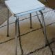 Tabouret formica blanc gris vintage