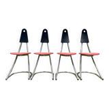 Set of 4 postmodern chairs - 80s