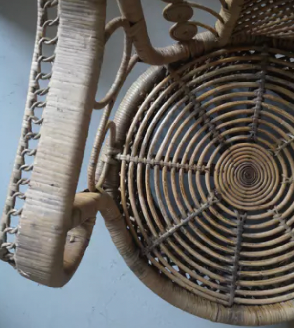 Emmanuelle armchair in rattan, 1970