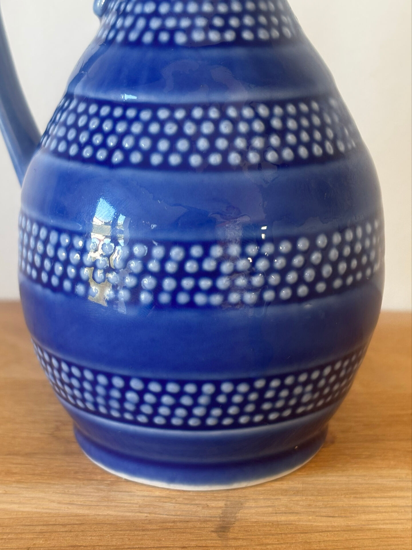 Ensemble de deux petits pichets 33 cl en céramique bleue
