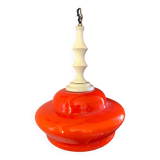 Vintage opaline chandelier ceiling light from the 70s