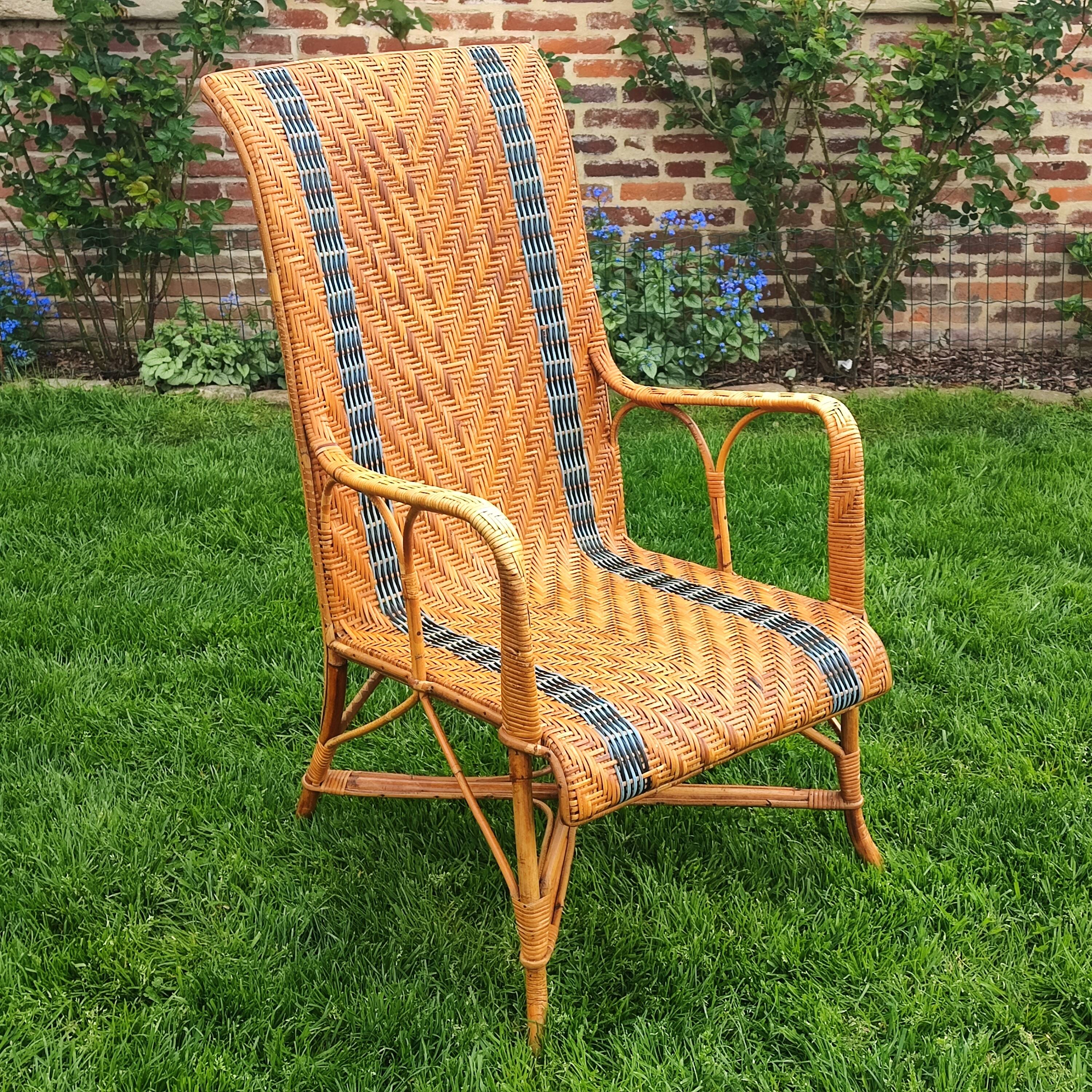 Fauteuil en rotin 60s
