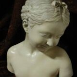 Sculpture bust girl "the laughing girl of Pigalle" terracotta patina