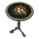 Blackened wooden pedestal table from the 19th century Napoleon III burgundy, decorated with mother-of-pearl