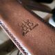 "Organic" Desk Lamp Cognac Italian Vegetable Leather & Aluminium