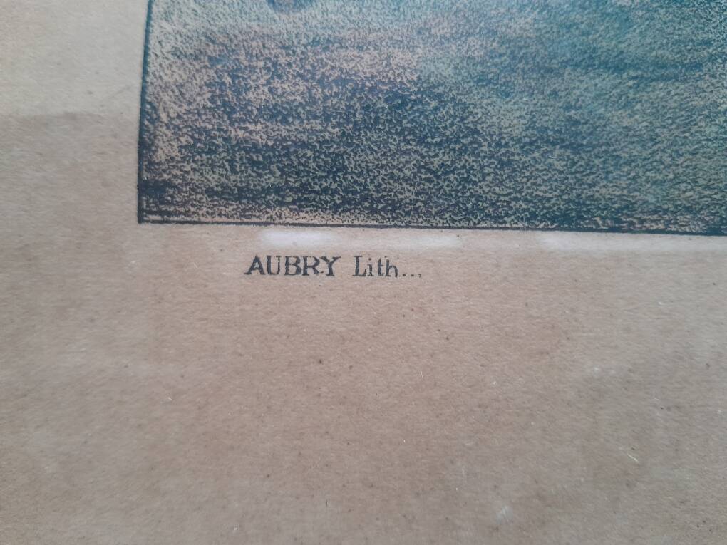 Lithograph "The Departure of the Stagecoach"