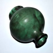 Vintage ceramic vase signed vague - Green glazed terracotta