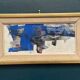 Original Swedish Oil on Panel – "Blue Composition" by Gunnar Nordström – Signed – Vintage and Framed – 24.5 × 18.5 cm (9.6 in × 7.3 in)