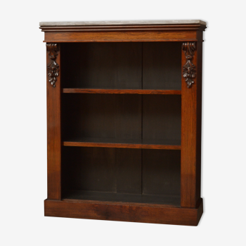 Early Victorian rosewood open bookcase