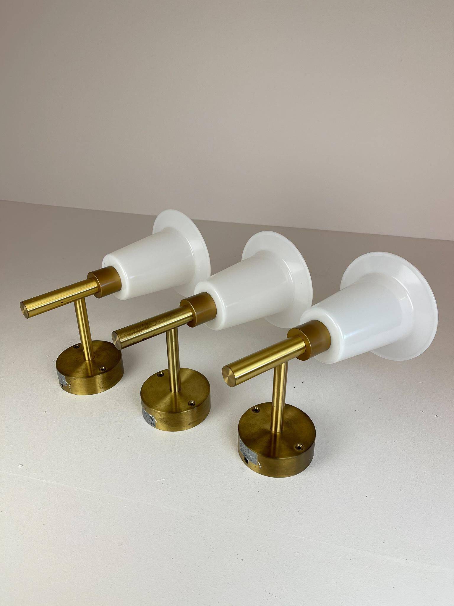 Mid-century brass and acrylic wall lamps Luxus, Sweden, 1960s