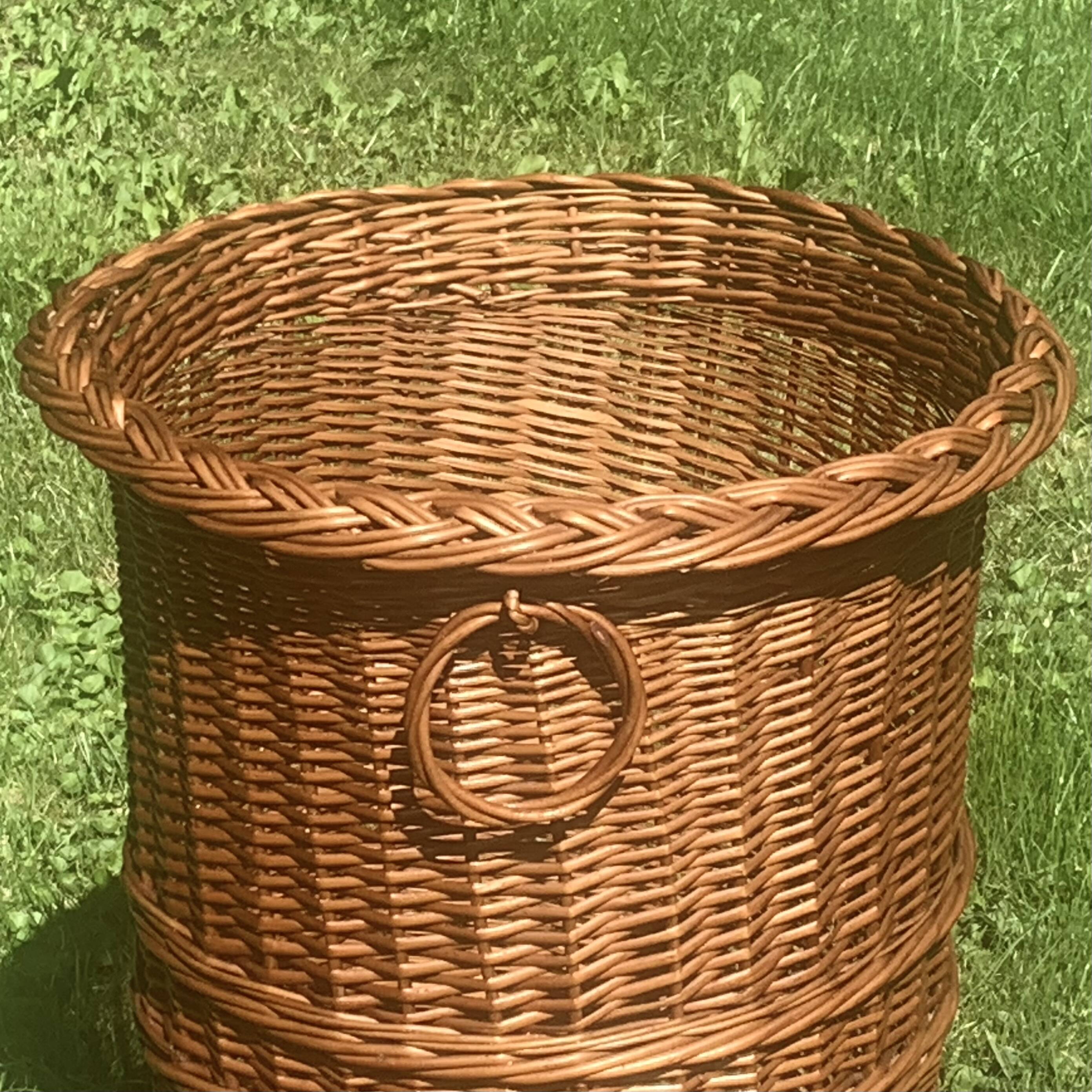 Vintage wicker laundry basket