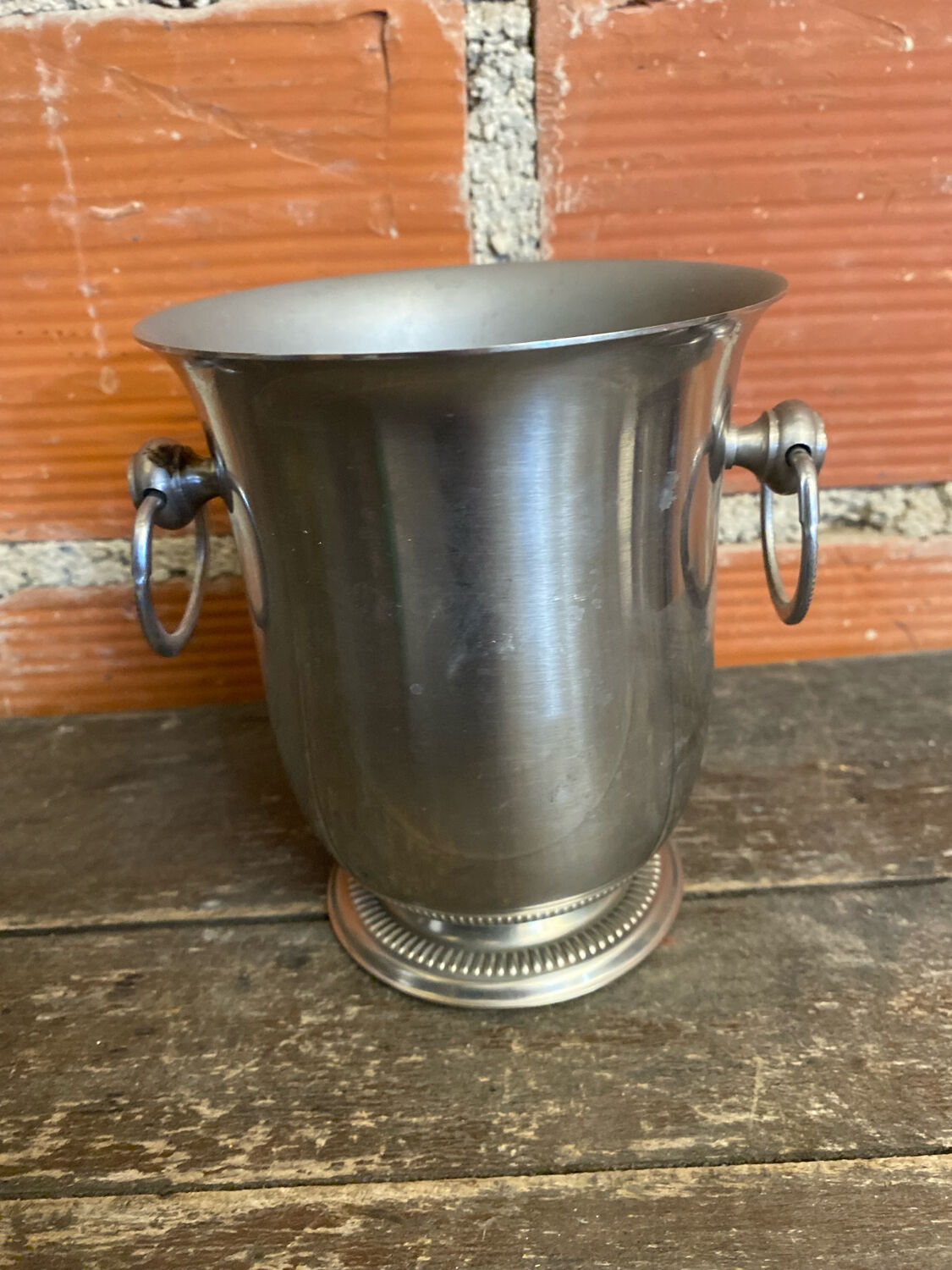 Vintage Ice Bucket Jean COUZON Stainless Steel France #D875
