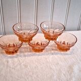 5 vintage thick glass ice cream or champagne coupes