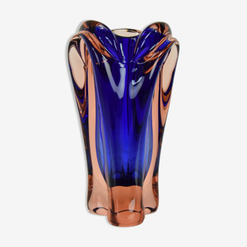 Vintage Art Glass Vase by Josef Hospodka for Chribska Glasswork,1960's.