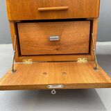 Bauhaus Walnut Writing Desk with Red Top