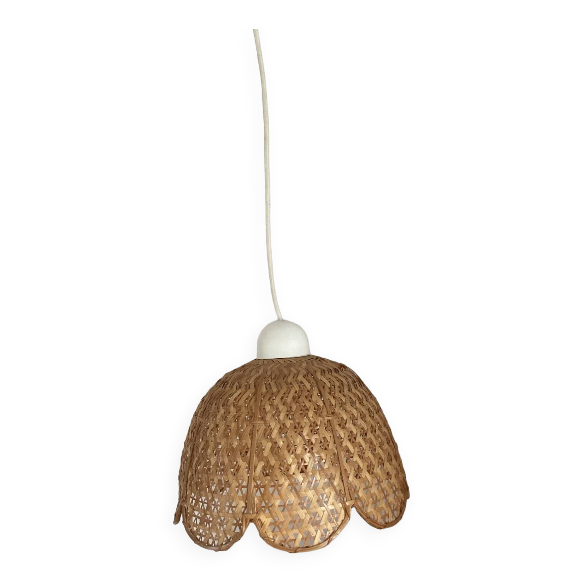 Vintage rattan flower pendant