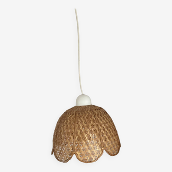 Vintage rattan flower pendant