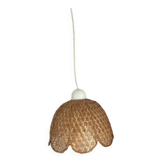 Vintage rattan flower pendant