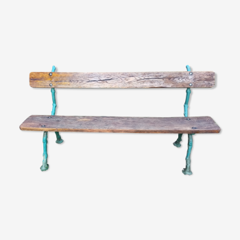 Banc de jardin en fonte bois vert