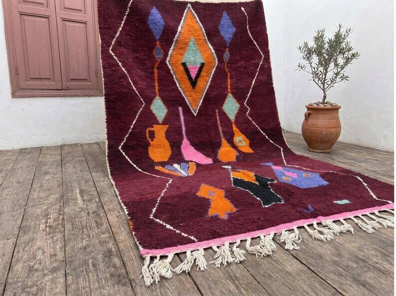 Moroccan wool rug 250cm x 150cm