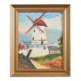 Tableau « Le moulin à vent coloré », design scandinave, XXe siècle, par Aa