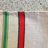 6 antique mixed tea towels with wide stripes