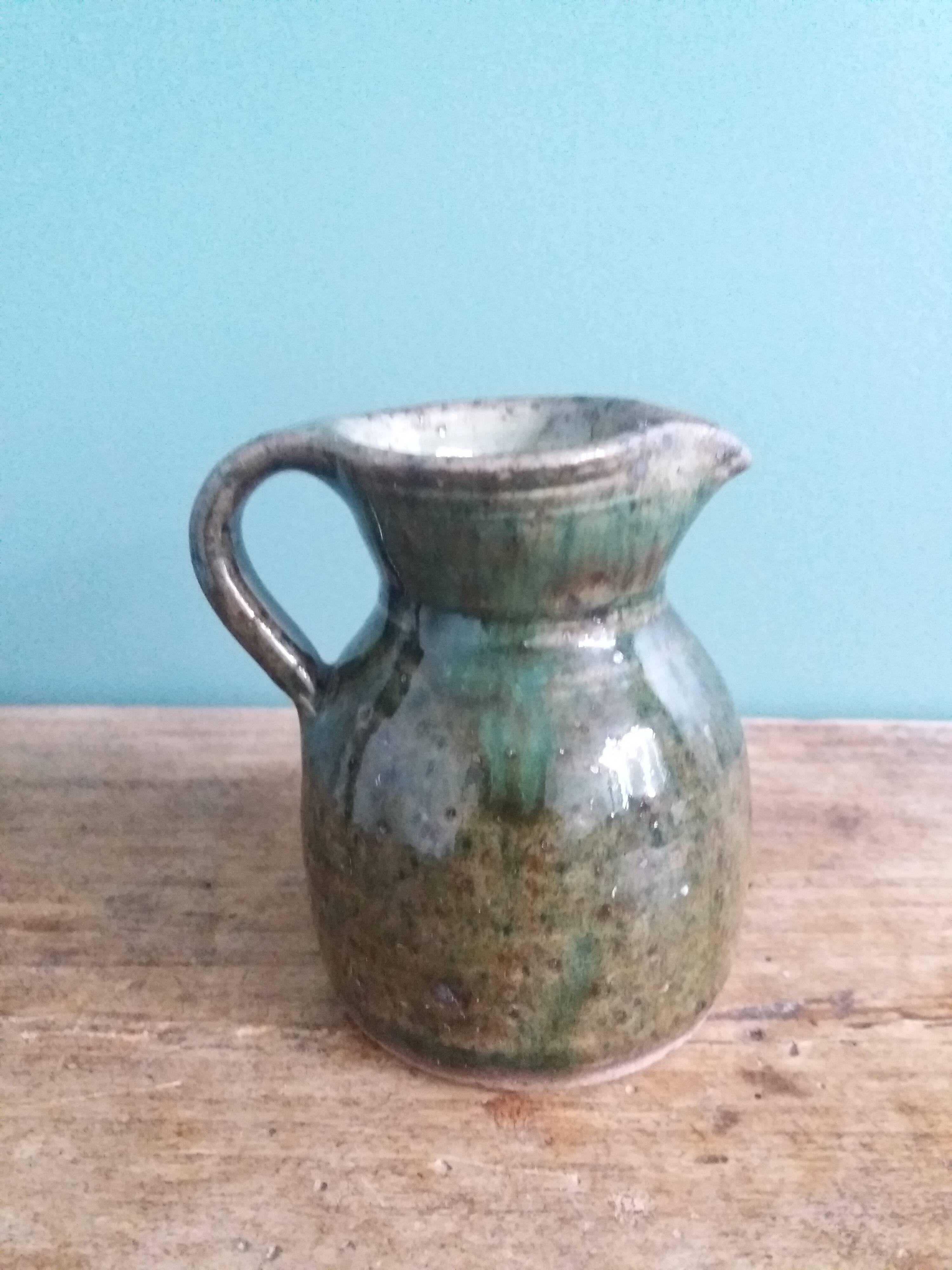 Milk jug pitcher signed Grès Migeon La Borne 60s to 70s