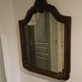 Miroir chantourné ancien, bois et bronze