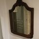 Antique shaped mirror, wood and bronze