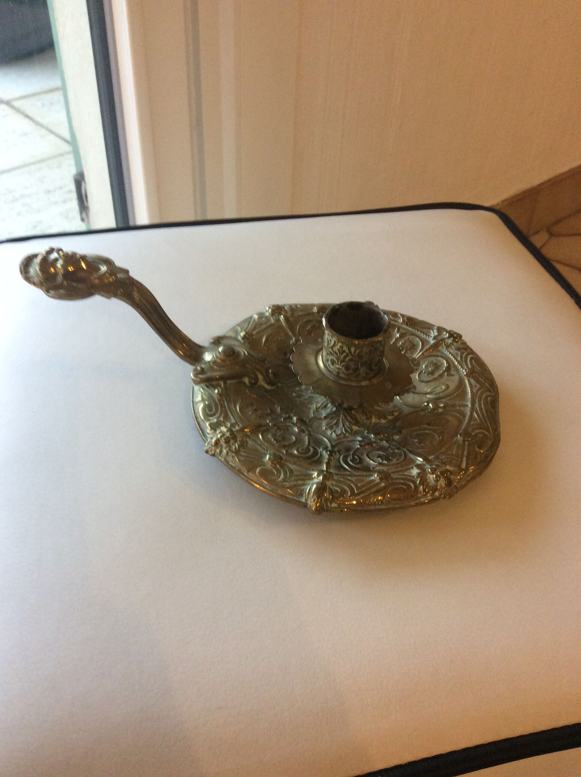 Solid brass candle holder