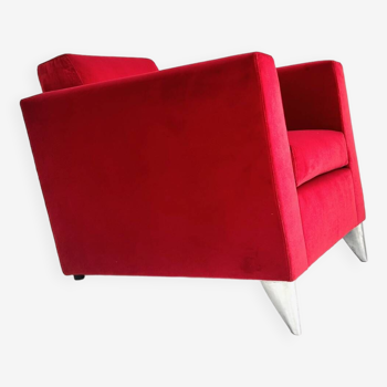 "Len Niggelman" velvet armchair, Philippe Starck, Driade, 1985