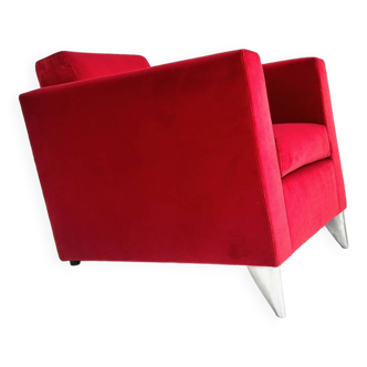 "Len Niggelman" velvet armchair, Philippe Starck, Driade, 1985